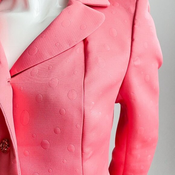Vintage Nipon Boutique Bubblegum Pink Cropped Cocktail Blazer 4 - Picture 2 of 6